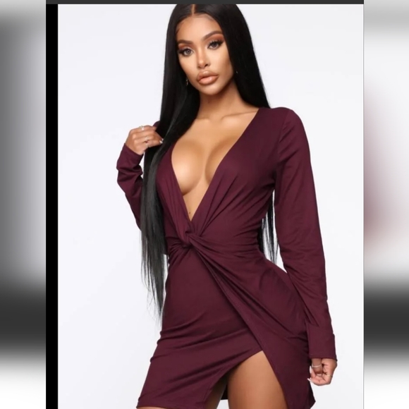 NWT: Fashion nova sugar frenzy dress eggplant - Picture 1 of 2